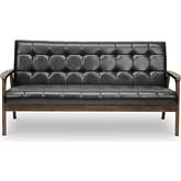 Masterpieces Sofa in Tufted Brown Leatherette